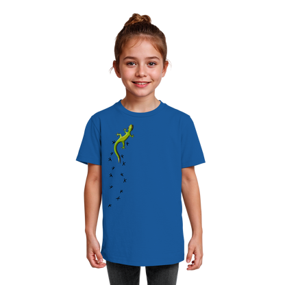 Kletternder Gecko mit Spuren - Kids Organic Shirt