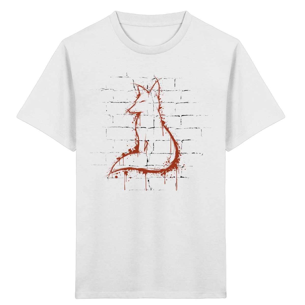 Street Art Fuchs Silhouette - Kids Organic Shirt