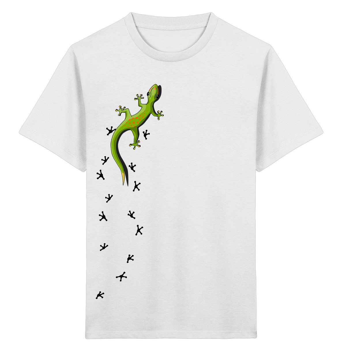 Kletternder Gecko mit Spuren - Kids Organic Shirt
