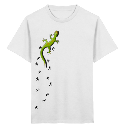 Kletternder Gecko mit Spuren - Kids Organic Shirt