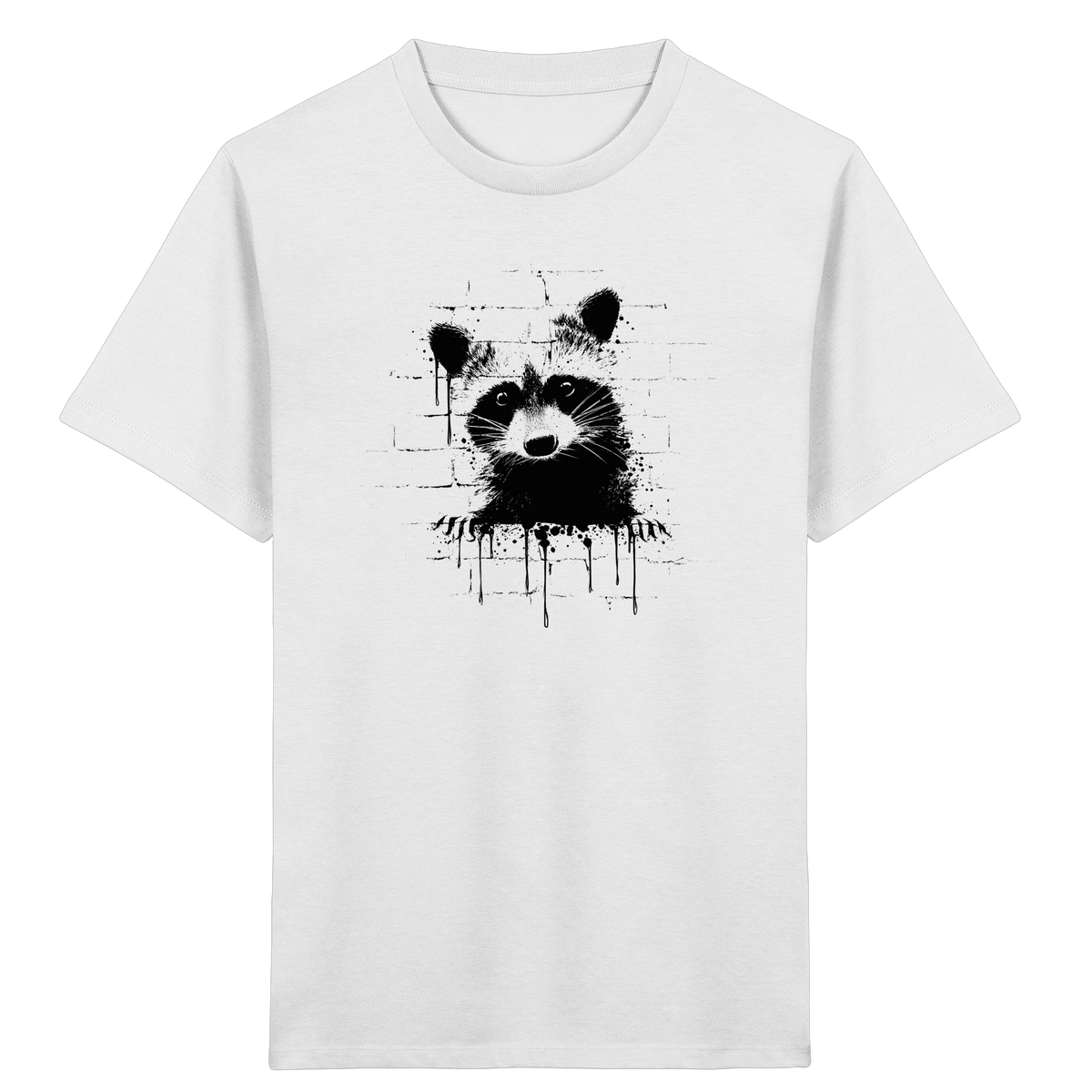 Funky Street Art Waschbär - Kids Organic Shirt