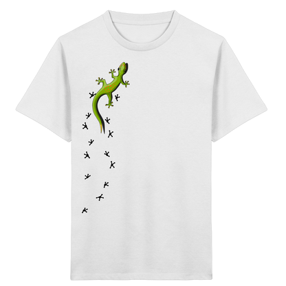 Kletternder Gecko mit Spuren - Kids Organic Shirt