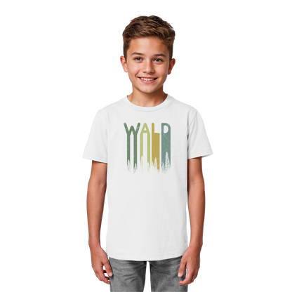Wald Retro Forst Schriftzug - Kids Organic Shirt