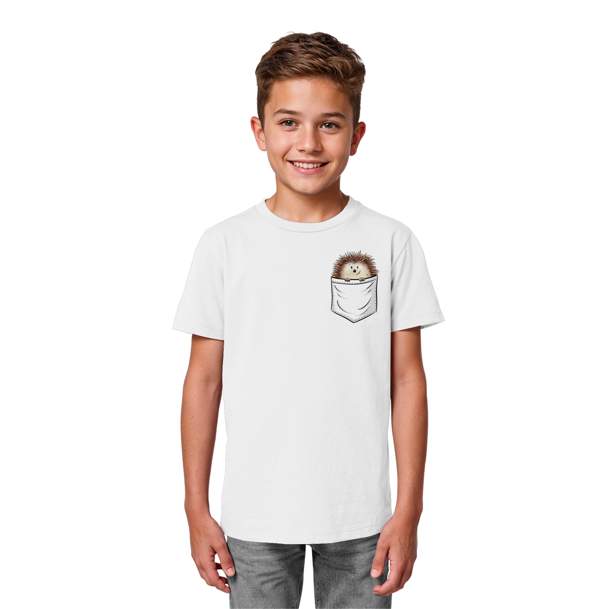 Lustiger Igel in Deiner Brust-Tasche - Kids Organic Shirt