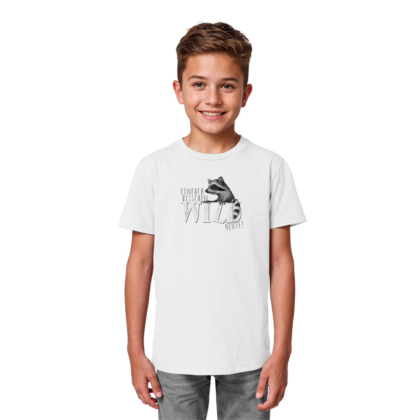 Bisschen wild heute! Waschbär - Kids Organic Shirt