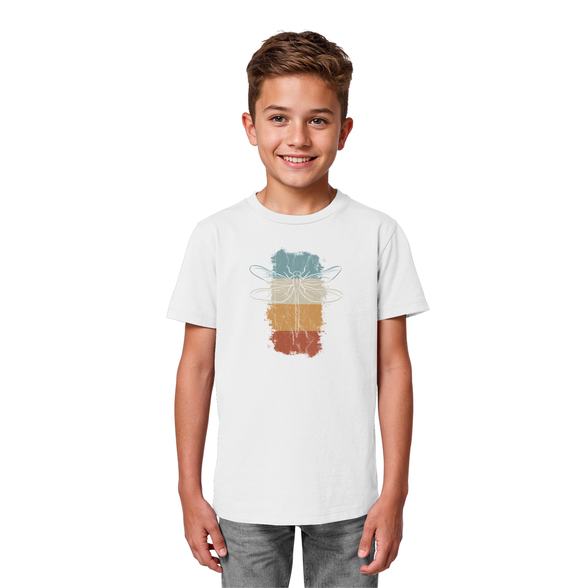 Retro Kunst Libelle | Vintage Dragonfly - Kids Organic Shirt