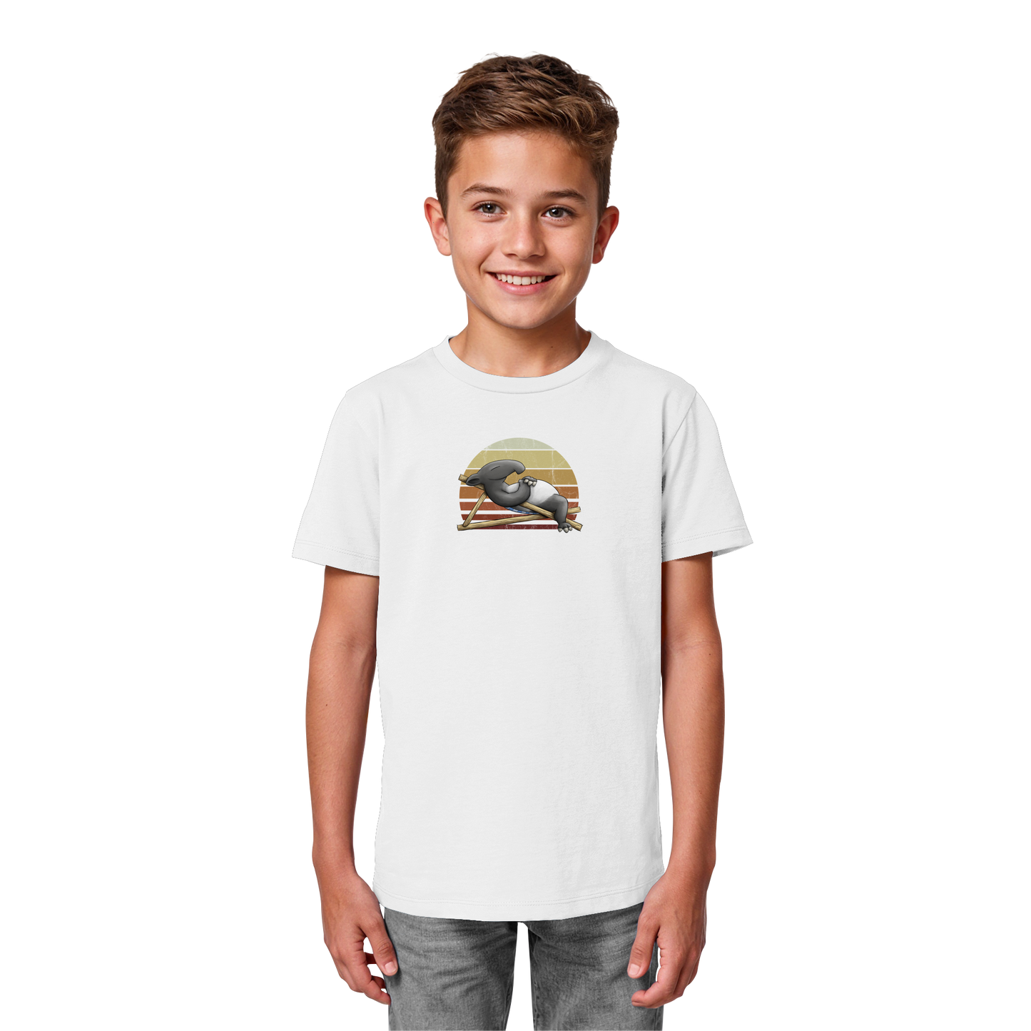 Lässiger Retro Sundown Tapir - Kids Organic Shirt