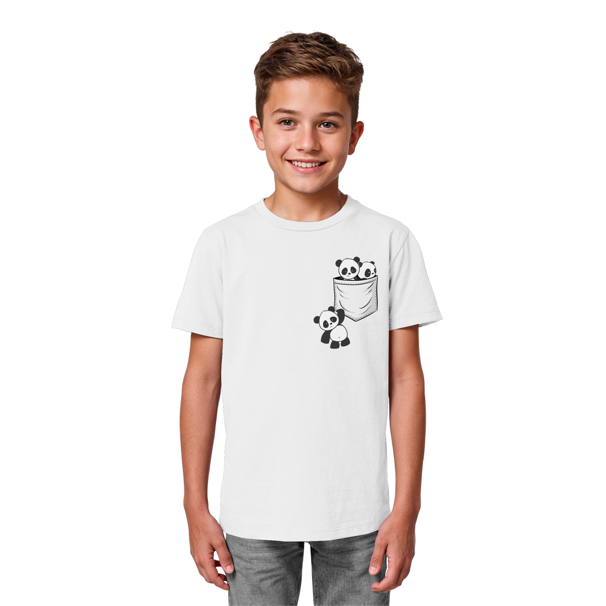 Kawaii Pandas in der Tasche - Kids Organic Shirt