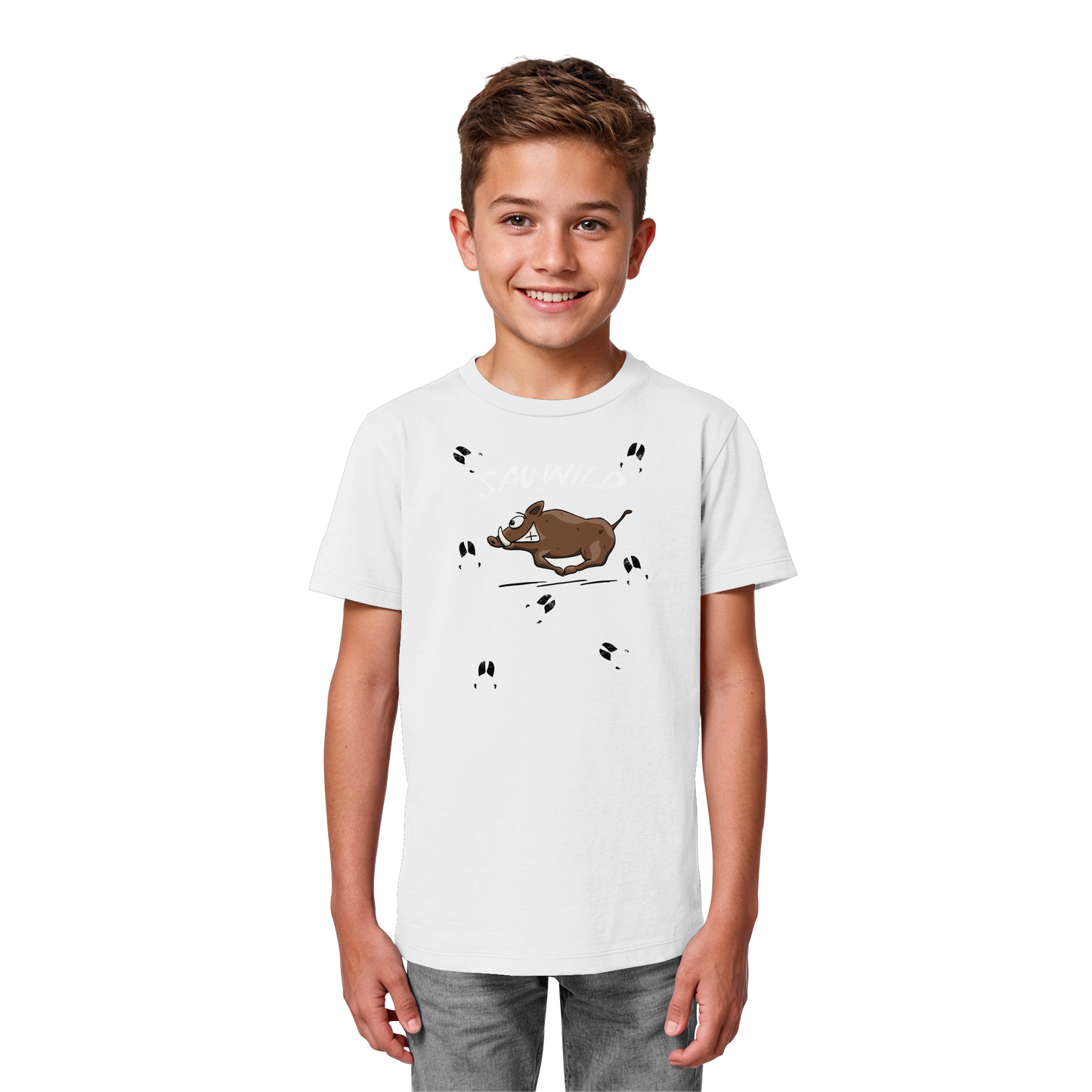 Sauwild wilde Sau | Wildschwein Keiler - Kids Organic Shirt