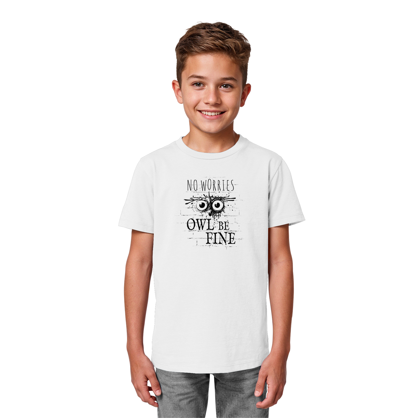 Owl Be Fine Street Art Eule - Kids Organic Shirt