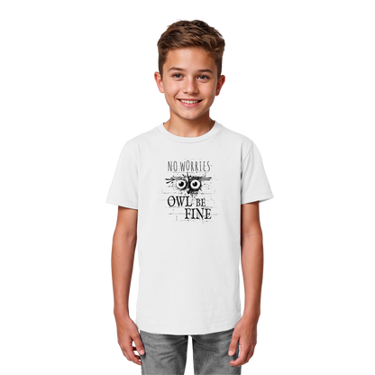 Owl Be Fine Street Art Eule - Kids Organic Shirt