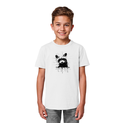 Funky Street Art Waschbär - Kids Organic Shirt