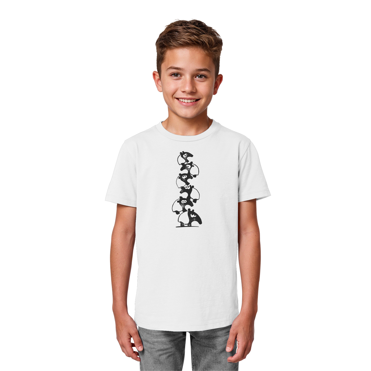 Lustiger Haufen aus Schabracken-Tapiren - Kids Organic Shirt