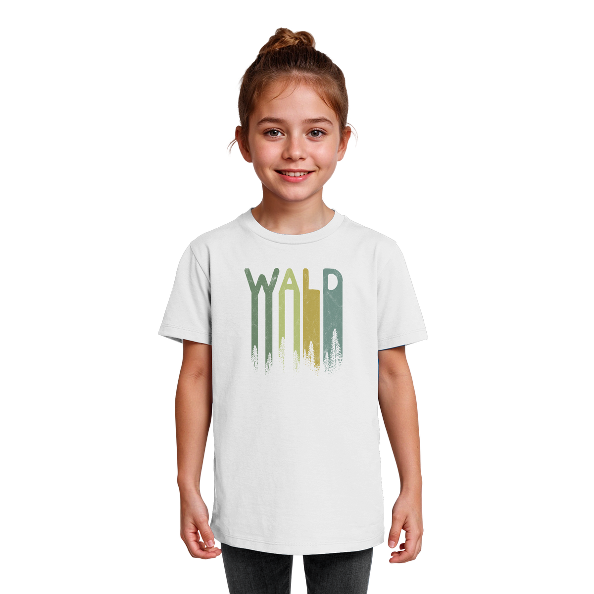Wald Retro Forst Schriftzug - Kids Organic Shirt