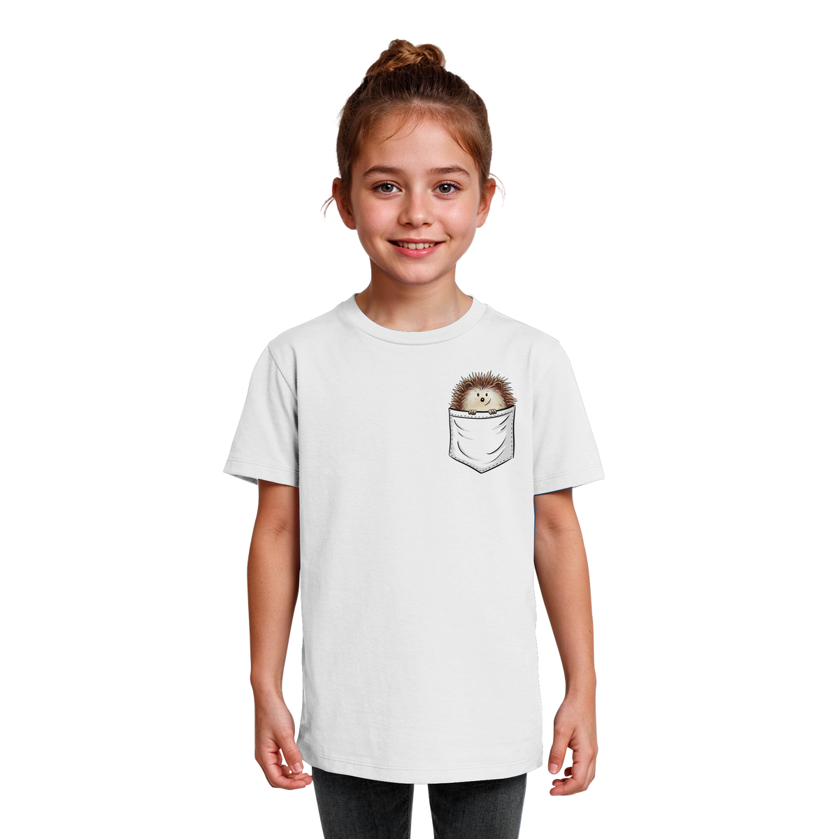 Lustiger Igel in Deiner Brust-Tasche - Kids Organic Shirt