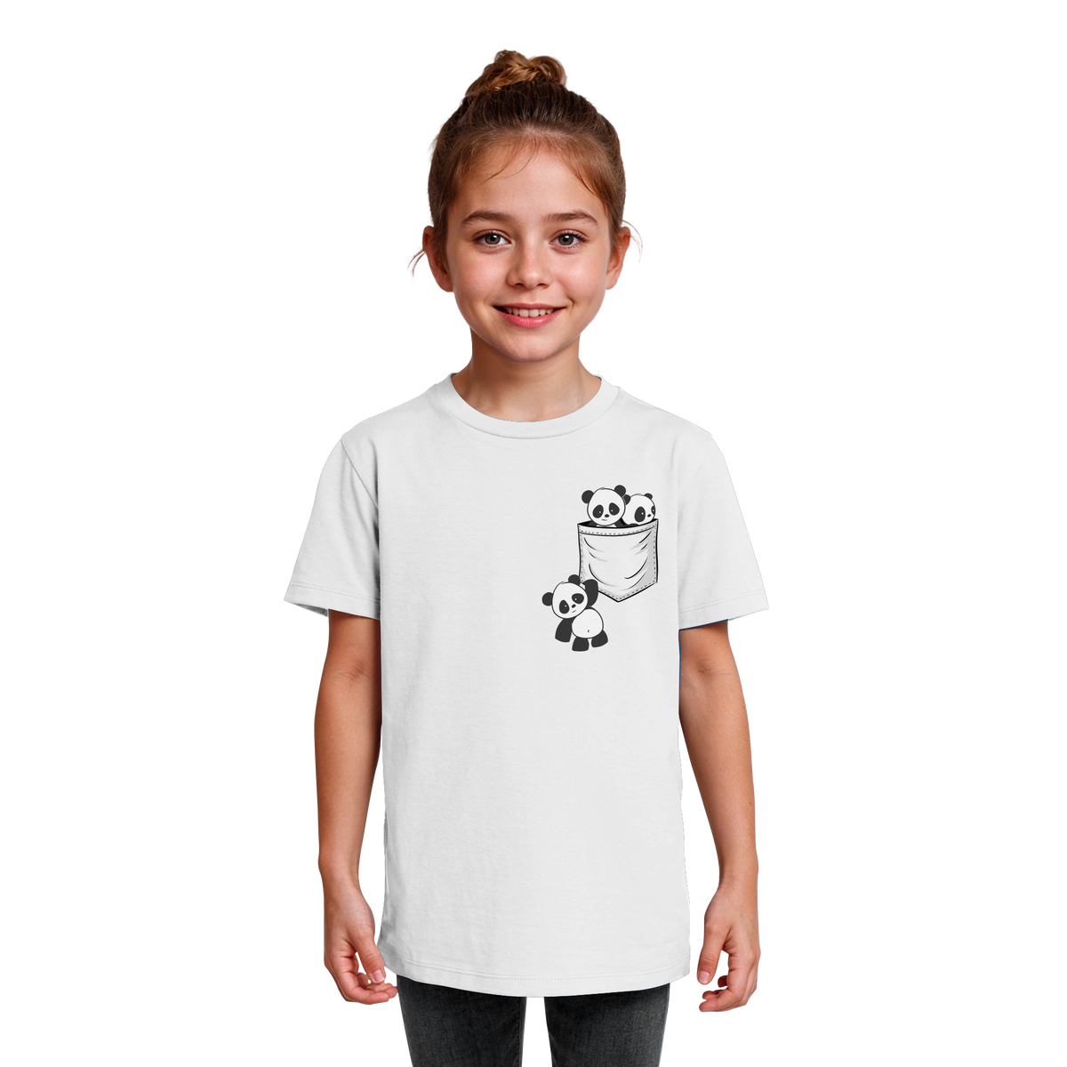 Kawaii Pandas in der Tasche - Kids Organic Shirt