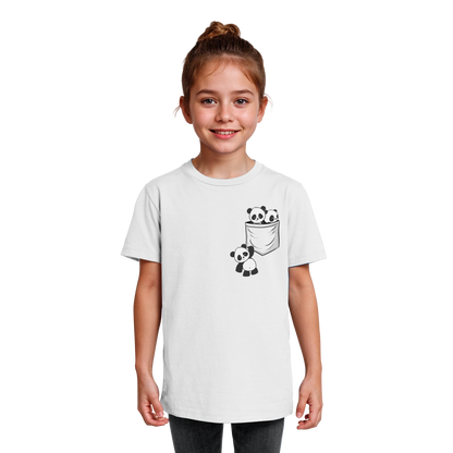Kawaii Pandas in der Tasche - Kids Organic Shirt