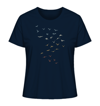 Retro Vogel Schwarm - Ladies Organic Shirt