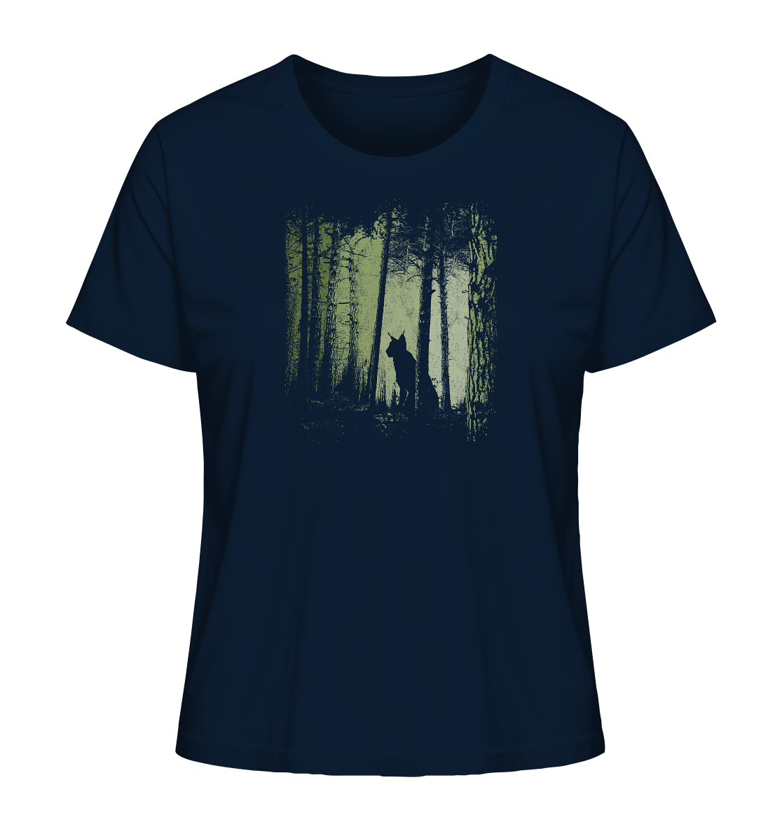 Luchs Wildkatze im Zwielicht Wald - Ladies Organic Shirt
