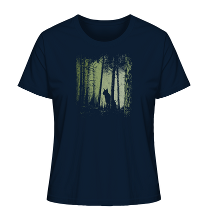 Luchs Wildkatze im Zwielicht Wald - Ladies Organic Shirt