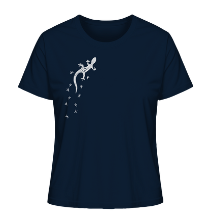 Gecko Eidechse Silhouette hell - Ladies Organic Shirt