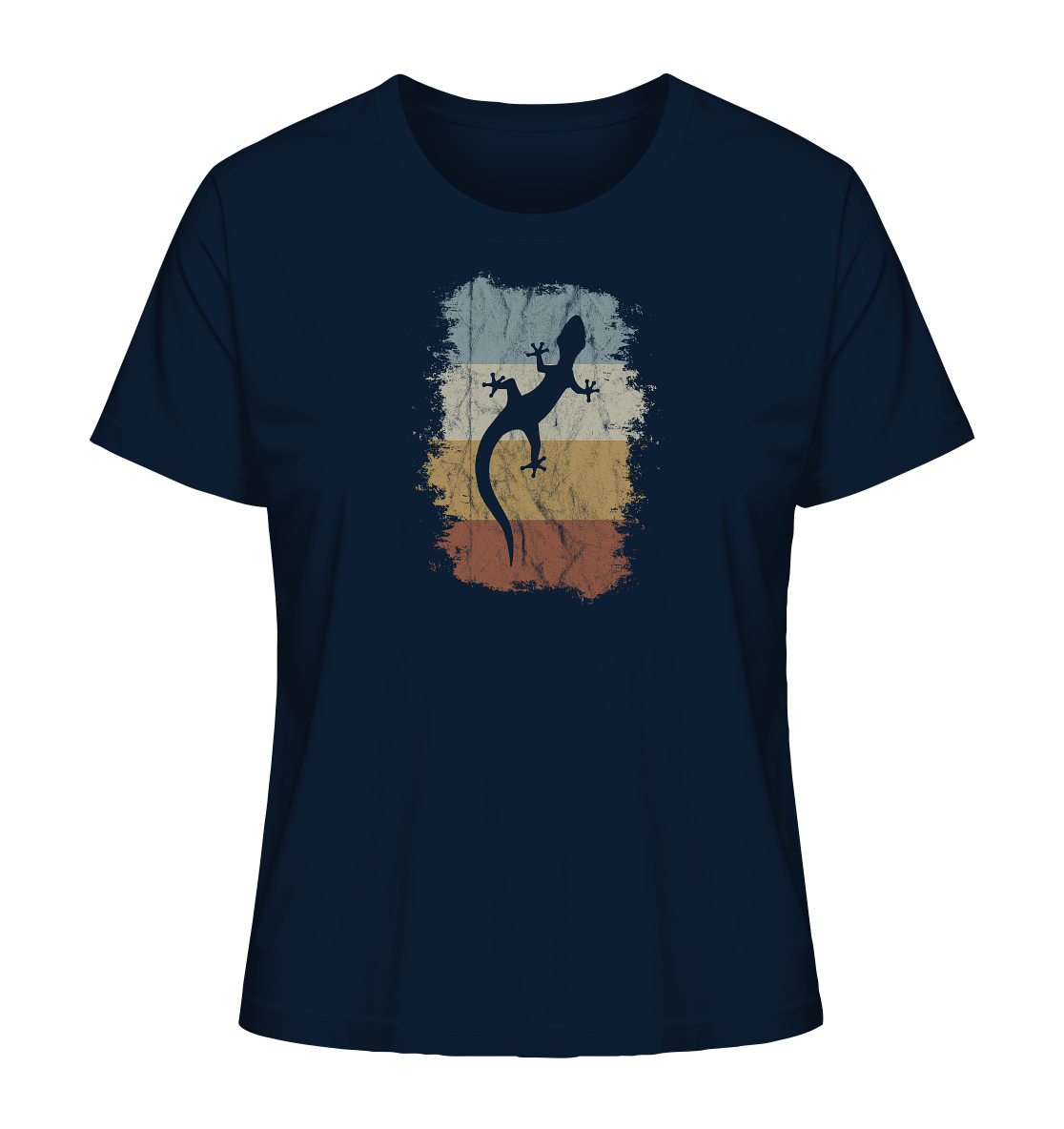 Retro Gecko Salamander Silhouette - Ladies Organic Shirt