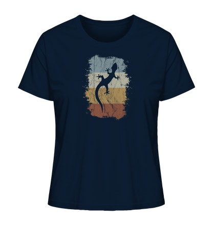 Retro Gecko Salamander Silhouette - Ladies Organic Shirt