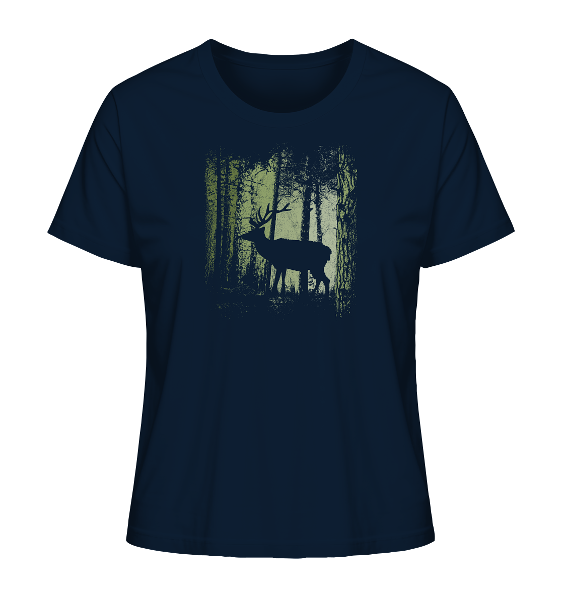 Hirsch im Zwielicht Wald - Ladies Organic Shirt