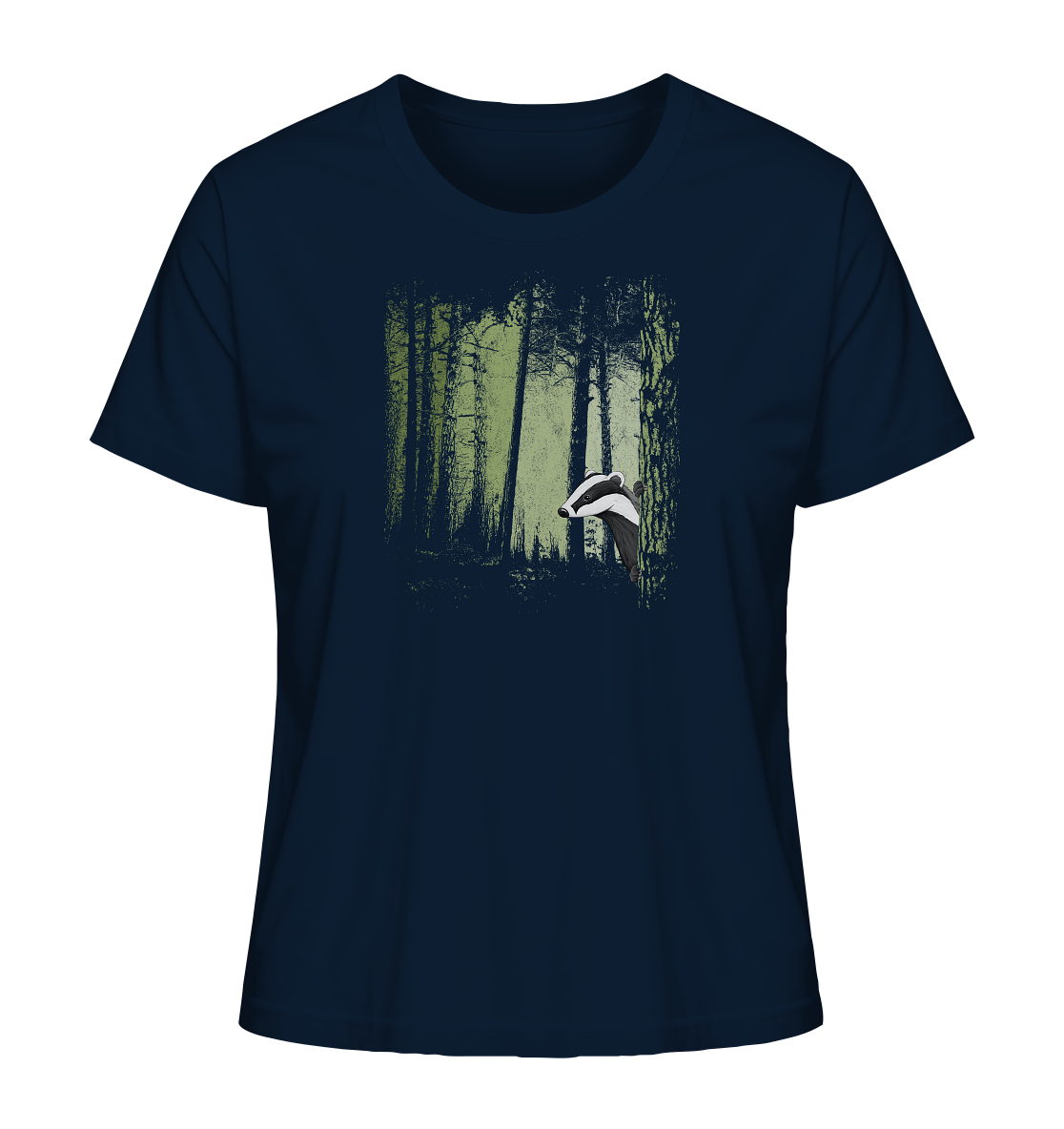 frecher Dachs im Zwielicht Wald - Ladies Organic Shirt