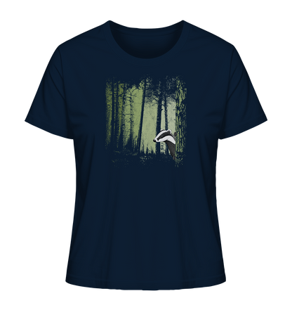 frecher Dachs im Zwielicht Wald - Ladies Organic Shirt