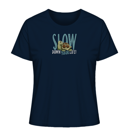 Slow Down Your Life Schildkröte - Ladies Organic Shirt