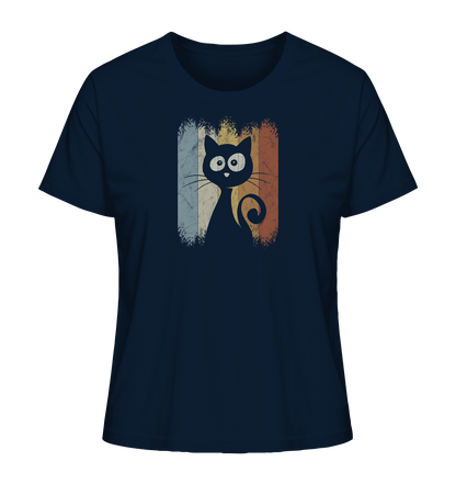 Retro Katze Silhouette - Ladies Organic Shirt