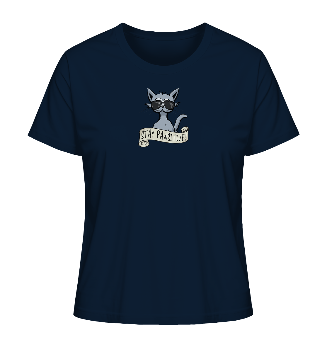 Stay Pawsitive Bleib lässig Hipster Katze - Ladies Organic Shirt