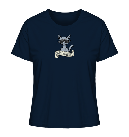 Stay Pawsitive Bleib lässig Hipster Katze - Ladies Organic Shirt