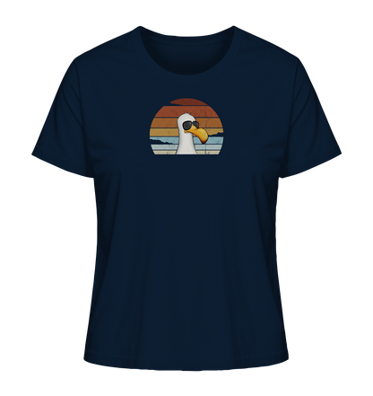 Cool lässige Retro Möwe - Ladies Organic Shirt