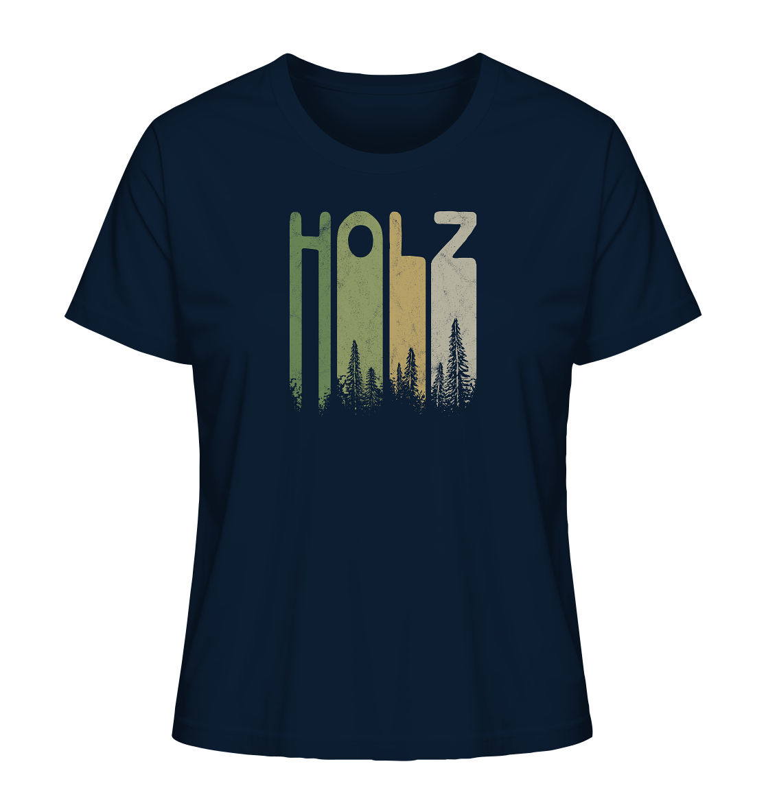 Holz Retro Wald Schriftzug - Ladies Organic Shirt