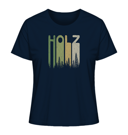Holz Retro Wald Schriftzug - Ladies Organic Shirt