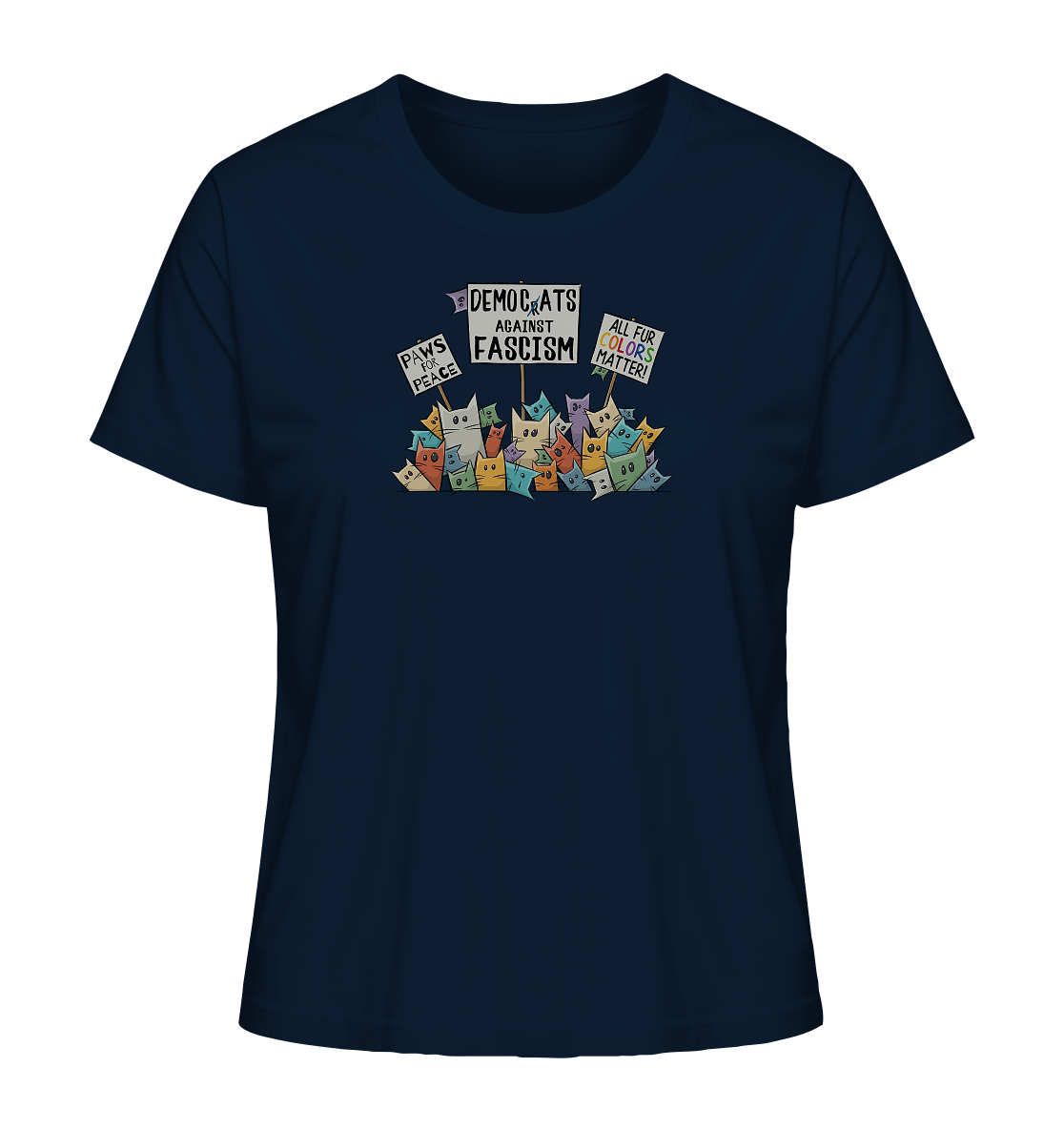 Demo-Katzen gegen Faschismus und für Vielfalt - Ladies Organic Shirt