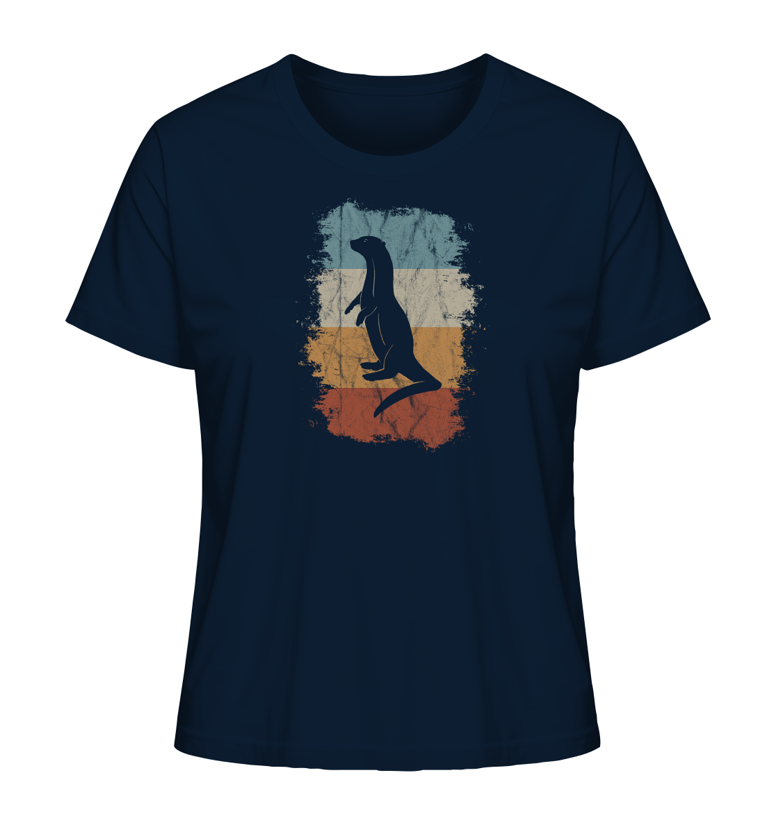 Retro Otter Fischotter Silhouette - Ladies Organic Shirt