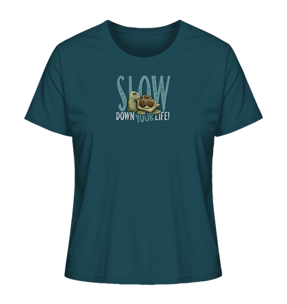 Slow Down Your Life Schildkröte - Ladies Organic Shirt