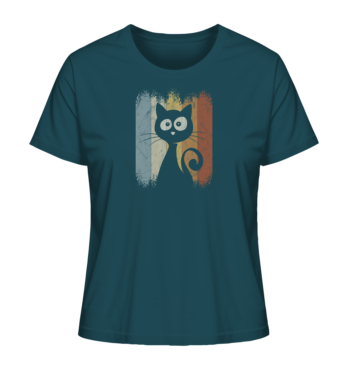 Retro Katze Silhouette - Ladies Organic Shirt