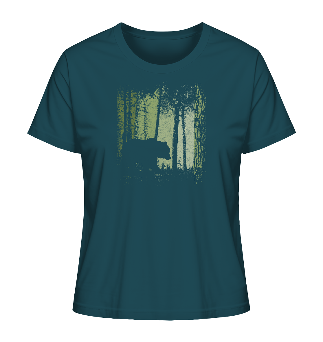 Braunbär im Zwielicht Wald - Ladies Organic Shirt