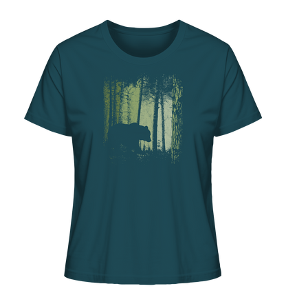 Braunbär im Zwielicht Wald - Ladies Organic Shirt