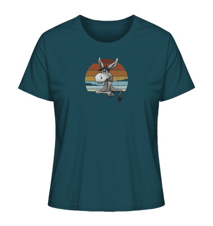 Lässiges Maultier Retro Esel - Ladies Organic Shirt