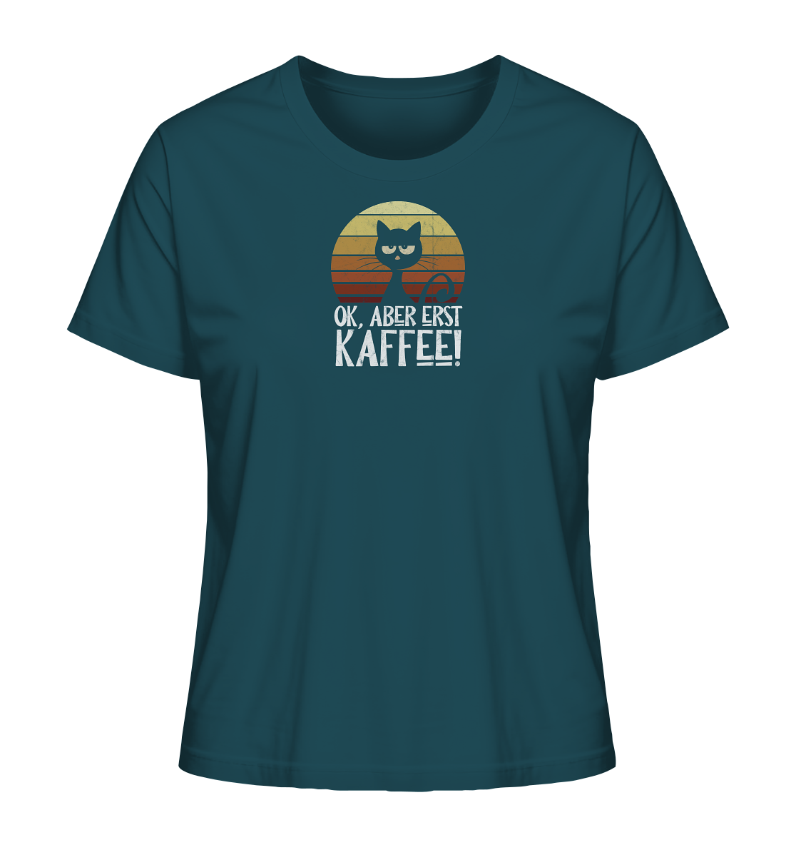 Ok, aber erst Kaffee | launische Katze - Ladies Organic Shirt
