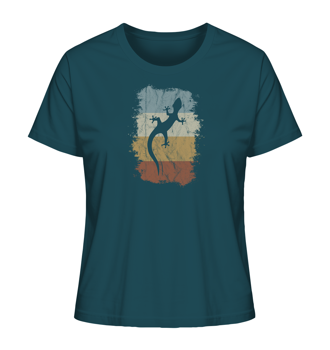 Retro Gecko Salamander Silhouette - Ladies Organic Shirt