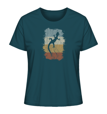 Retro Gecko Salamander Silhouette - Ladies Organic Shirt