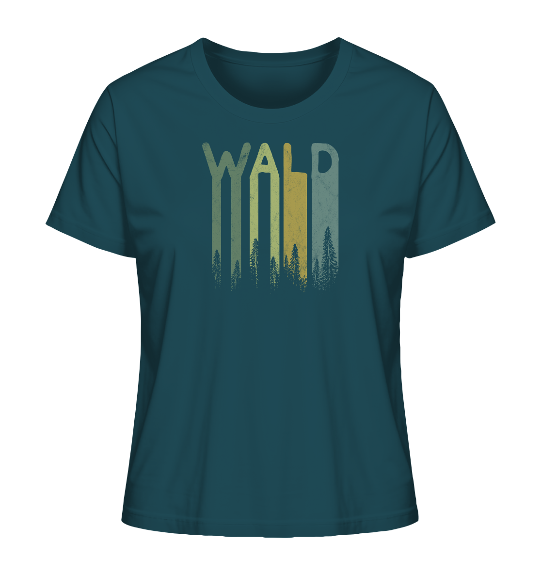 Wald Retro Forst Schriftzug - Ladies Organic Shirt