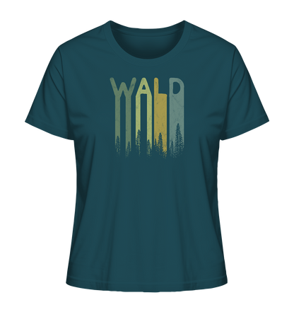 Wald Retro Forst Schriftzug - Ladies Organic Shirt