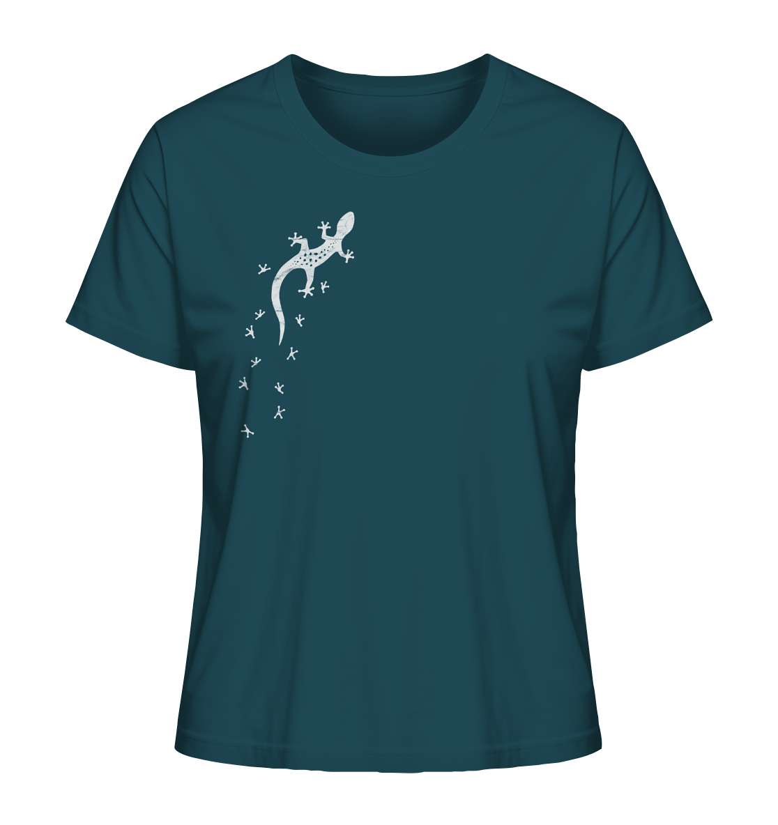 Gecko Eidechse Silhouette hell - Ladies Organic Shirt